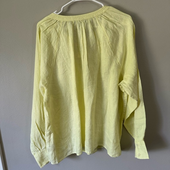 NWT J.Crew Cabana Linen Top Yellow 2X - Picture 5 of 7